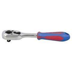GRZECHOTKA1/4''Z PRZYCISKIEM 140MM, 45 ZĘBÓW UCHWYT GUMOWY
