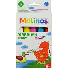 Malinos Malinos Airbrush Stifte Magic Teddy 5Farben+Schablone 5+ 13335802 4260631424187