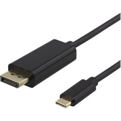 Καλώδιο Deltaco USB-C - DisplayPort καλώδιο DELTACO 4K UHD, paauksuotos jungtys, 1m, juodas / USBC-DP100-K / 00140012 13425961 7333048053046