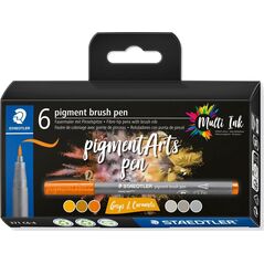 Στυλό πινέλου Staedtler STAEDTLER MultiInk Pigment Arts 6er-Set grau&Caram λιανικής 13336031 4007817097175