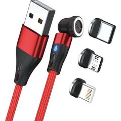 Καλώδιο USB RealPower RealPower Μαγνητικό καλώδιο 3 Amp, 2 m, rot with Adaptern 13336061 4040895011657