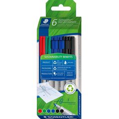 Staedtler STAEDTLER Universalstift Lumocolor μη μόνιμο σετ F 6er-Set λιανικής 13336011 4007817099995