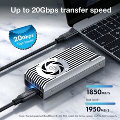 Τσέπη Graugear GRAUGEAR εξωτερικά Gehäuse M.2 NVMe με Lüfter 20 Gbit 13340253 4260746551013