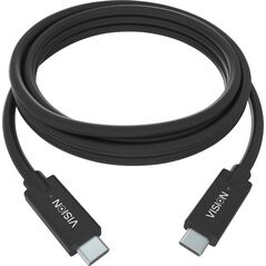 Vision VISION Professional εγκατάσταση USB-C-Kabel - 30 JAHRE GARANTIE - USB 3.2 Gen 1 5 Gbps - unterstutzt 3-A-Ladestrom - USB-C 3.2 (M) zu USB-C 3.2 (M) - Aussendurchmesser -24 mm. 30 AWG 1 m - Schwarz 13354375 4986194000001