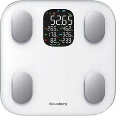 WAGA ŁAZIENKOWA Z POMIAREM TKANKI TŁUSZCZOWEJ I SKŁADU CIAŁA, SMART, BT, KLAUSBERG KB-7855 BIAŁA