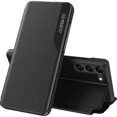 Θήκη Hurtel Eco Leather View για Xiaomi POCO C65 / Redmi 13C με καπάκι - μαύρο 13894028 9145576284285