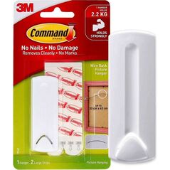 3M picture hanger for wire-backed frame Command 2.2kg, white
