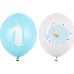 PartyDeco Balony Pastel Light Blue Roczek 30cm 50szt