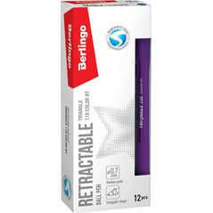 Berlingo Berlingo, pióro kulkowe, niebieskie, 12szt, 0.7mm, Triangle 110 RT color