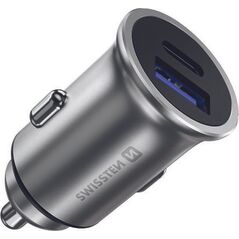 Ładowarka Swissten Ładowarka samochodowa SWISSTEN 36W, 2-portowy, USB-C, USB-A
