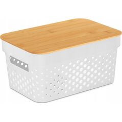 Kinvara Πλαστικό δοχείο με καπάκι από μπαμπού, 26 x 17,5 x 12,5 cm 14195309 8430852935137