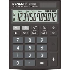 Kalkulator Sencor Sencor Kalkulator SEC 332 T, czarna, biurkowy, 12 miejsc, podwójne zasilanie