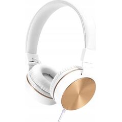 HP DHH-1206 White s�uchawki z mikrofonem, przewodowabia�o-z�ota, klasyczna typ 3,5mm jack
