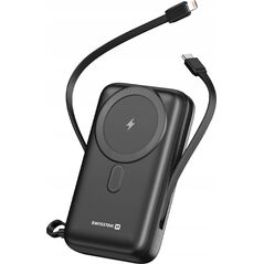 SWISSTEN, Powerbank, s bezdr�tov�m nab�jen�m, Li-Pol, 5/9/12V, zintegrowany kabel USB-C + Lighting, 20000mAh, USB-C,USB-A,Kabel Li
