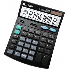 Eleven Kalkulator CT666N, czarna, biurkowy z obliczaniem VAT, 12 miejsc, automatyczne wy��czanie