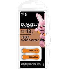 Bateria cynkowo-powietrzna., ZA13, PR48, AC13, DA13, do aparatów słuchowych, Duracell, blistr, 6-pack, 42436