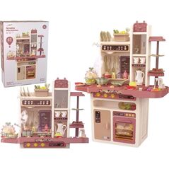 Kuchnia Dla Dzieci Woda Para Wodna Dźwięk Światła Akcesoria 65 Elementów LEAN Toys