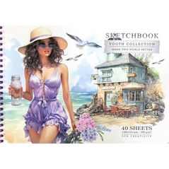 Sketchbook A5/40K, λεία, κυκλική, Cafe FRESH 14047559 6971901346761