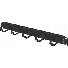 ORGANIZER KABLI 19" 1U Z 5 METALOWYMI UCHWYTAMI TYP B CZARNY LANBERG