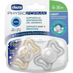 Smoczek uspokajający light silikon lumi 2szt 6-16m