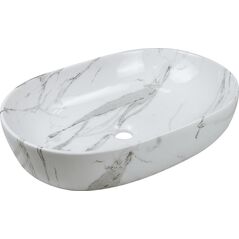 Umywalka Invena WASHBAS COUNT TEJA 60 OVAL WHITE/MARBLE