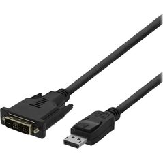 Καλώδιο Deltaco Monitoriaus DELTACO DisplayPort į DVI-D Single Link, Full HD σε 60Hz, 2m, juodas / DP-2020-K / 00110009 13783171 7333048051301