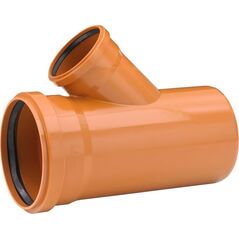Uponor PVC-grenrør 45°, 200/110mm - γλατό μανδύας, Uponor 13799533 6414902507507