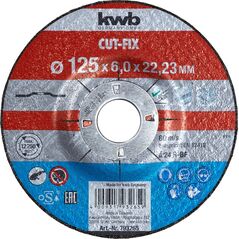 KWB kwb CUT-FIX, Δίσκος λείανσης, μέταλλο, 2,2 cm, 12,5 cm, 6 mm, 80 m/s 13802382 4009320000000