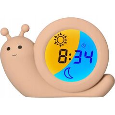 Alecto Baby Simon Snail sleep rhythm learning alarm clock, Taupe