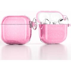 Etui brokatowe na AirPods 4 - różowe