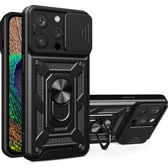 Hurtel Hybrid Armor Camshield etui iPhone 14 Pro Max pancerny pokrowiec z osłoną na aparat czarne