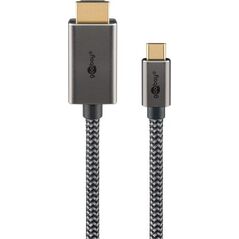 Kabel tekstylny USB-C™ do HDMI™ 4K @ 60 Hz, 3 m, czarny srebrny - Długość kabla 3 m