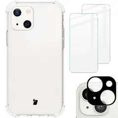 Bizon Case Clear Pack case + 2x screen glass + lens glass Apple iPhone 13 clear