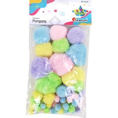 Titanum Pompony akrylowe mix kolorów pastelowych 60szt