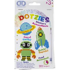 DIAMOND DOTZ DIAMOND DOTS σετ δημιουργικότητας διαμαντένια ζωγραφική SPACE, 3 αυτοκόλλητα, DTZ12.022 13765424 4897073245904