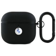 Original Case APPLE AIRPODS 4 BMW Cover Geniune Leather Silver Logo (BMA4SSLBK) black 3666339397456