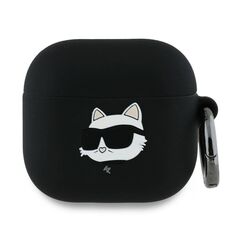 Original Case APPLE AIRPODS 4 Karl Lagerfeld Silicone Choupette Head 3D (KLA4RUNCHK) black 3666339398026