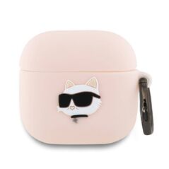 Original Case APPLE AIRPODS 4 Karl Lagerfeld Silicone Choupette Head 3D (KLA4RUNCHP) pink 3666339398033