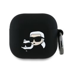Case for APPLE AIRPODS 4 Karl Lagerfeld Silicone Karl&Chaupette Head 3D (KLA4RUNKCHK) black 3666339398095