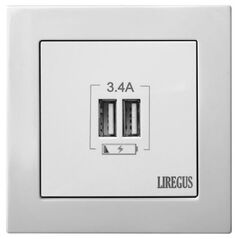 ΦΟΡΤΙΣΤΗΣ Liregus USB IUK-2-01 2VT 3.4A WHITE EPS 13475942 4770025962961