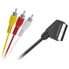 Kabel Scart - RCA (Cinch) x3 1.5m czarny (KPO2716-1,5)