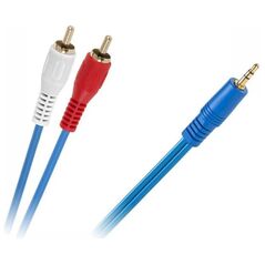 Kabel Jack 3.5mm - RCA (Cinch) x2 5m niebieski (KPO2749-5)