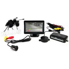 AMiO 01557 Zestaw czujników 4 sensory białe TFT 4,3 z kamerą Night Vision 308