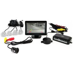 AMiO 01556 Zestaw czujników 4 sensory srebrne TFT 4,3 z kamerą Night Vision 308