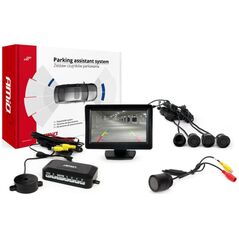 AMiO Zestaw czujników parkowania tft 4,3  z kamerą hd-301-ir 4 sensory czarne
