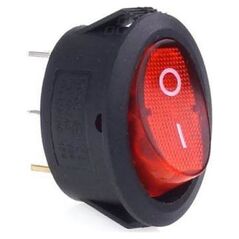 AMiO Włącznik czerwonym owalny 12V, 230V (z podświetleniem) BU01