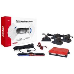 AMiO Zestaw czujników parkowania cofania MAX LED 4 sensory czarne 19mm TRUCK