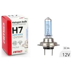 AMiO Żarówka halogenowa H7 12V 55W filtr UV (E4) Super White