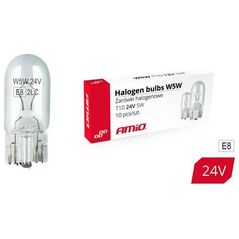 AMiO Żarówki halogenowe W5W T10 5W W2.1x9.5d 24V 10szt. (E8)