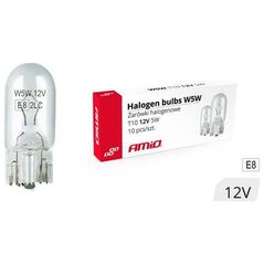 AMiO Żarówki halogenowe W5W T10 5W W2.1x9.5d 12V 10szt. (E8)